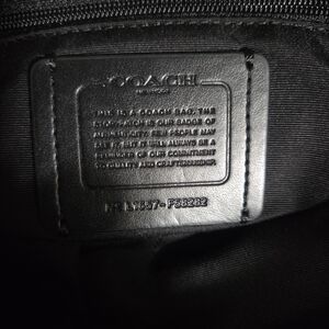 Coach Women's Signature Jacquard Canvas, Leather Trim,Black Smoke,  Leather